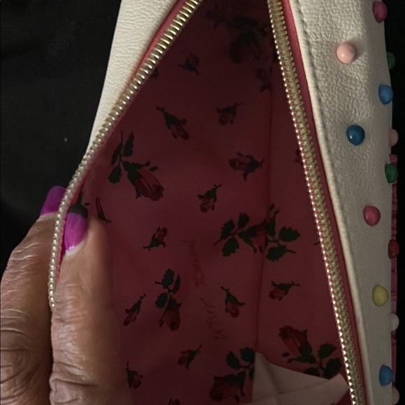 Betsey Johnson White Polka Dot Cosmetic Bag